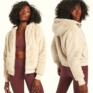 Athleta Ritual Faux Fur Bomber Jacket